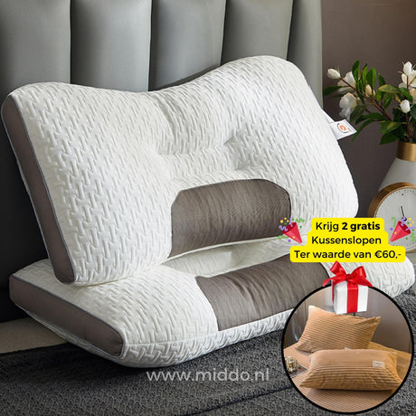 Beige velvet fleece pillow covers matching DreamGuard neck support pillow