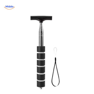 Black compact car window cleaner with removable wrist loop for easy storage.