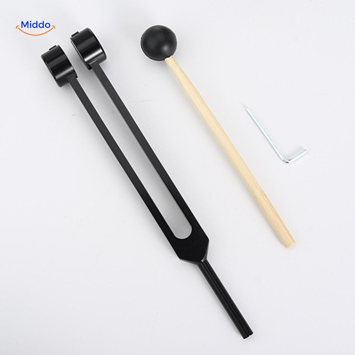 Black healing tuning fork set offering elegant sound therapy option.