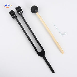 Black healing tuning fork set offering elegant sound therapy option.