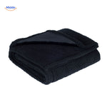 Black waterproof pet blanket with cozy texture and discreet design.