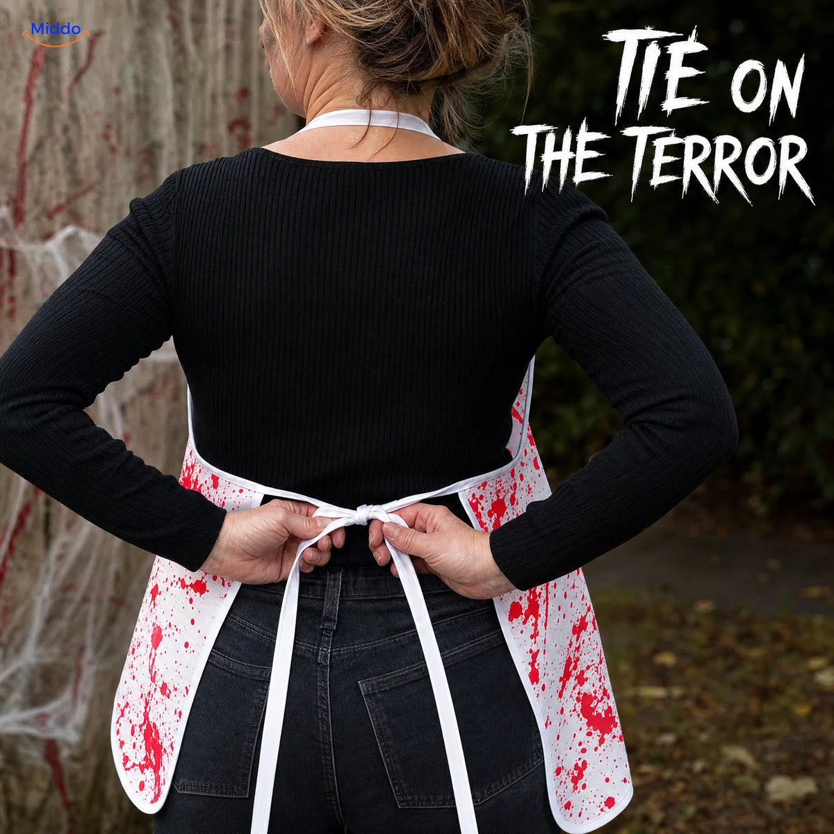 BloodstainFX™ Bloodstained Halloween Costume Apron | For Halloween Role-Play - conversion usage ties