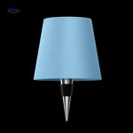 Blue rechargeable dimmable bottle lamp creating cool mood lighting.