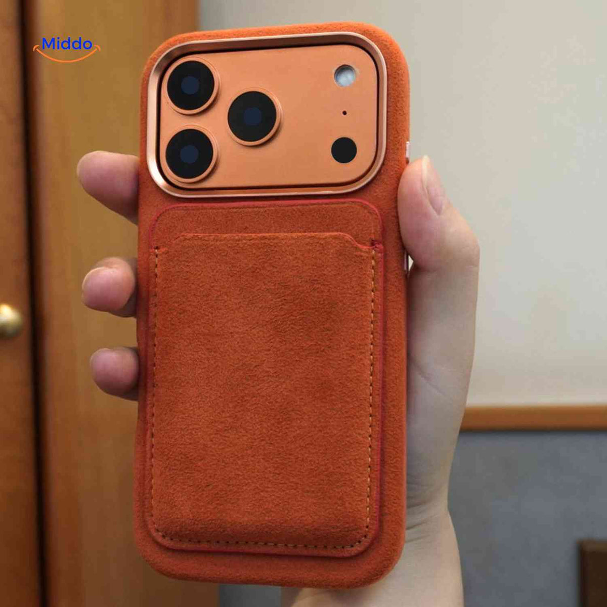burgundy AlcantaPro Card Holder product view image 3
