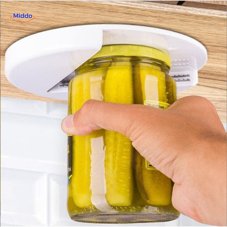 Comfortable grip jar and bottle opener for effortless opening.