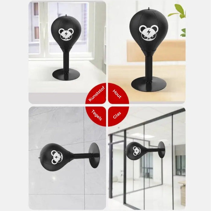 FunPunch boxing ball mounted on various surfaces for training.