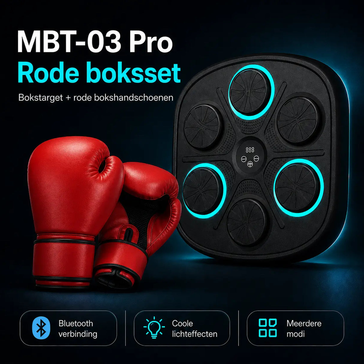 BoxPro pro model with red boxing gloves for dynamic training