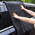 BraidDry absorbent car drying towel for streak-free automotive cleaning.