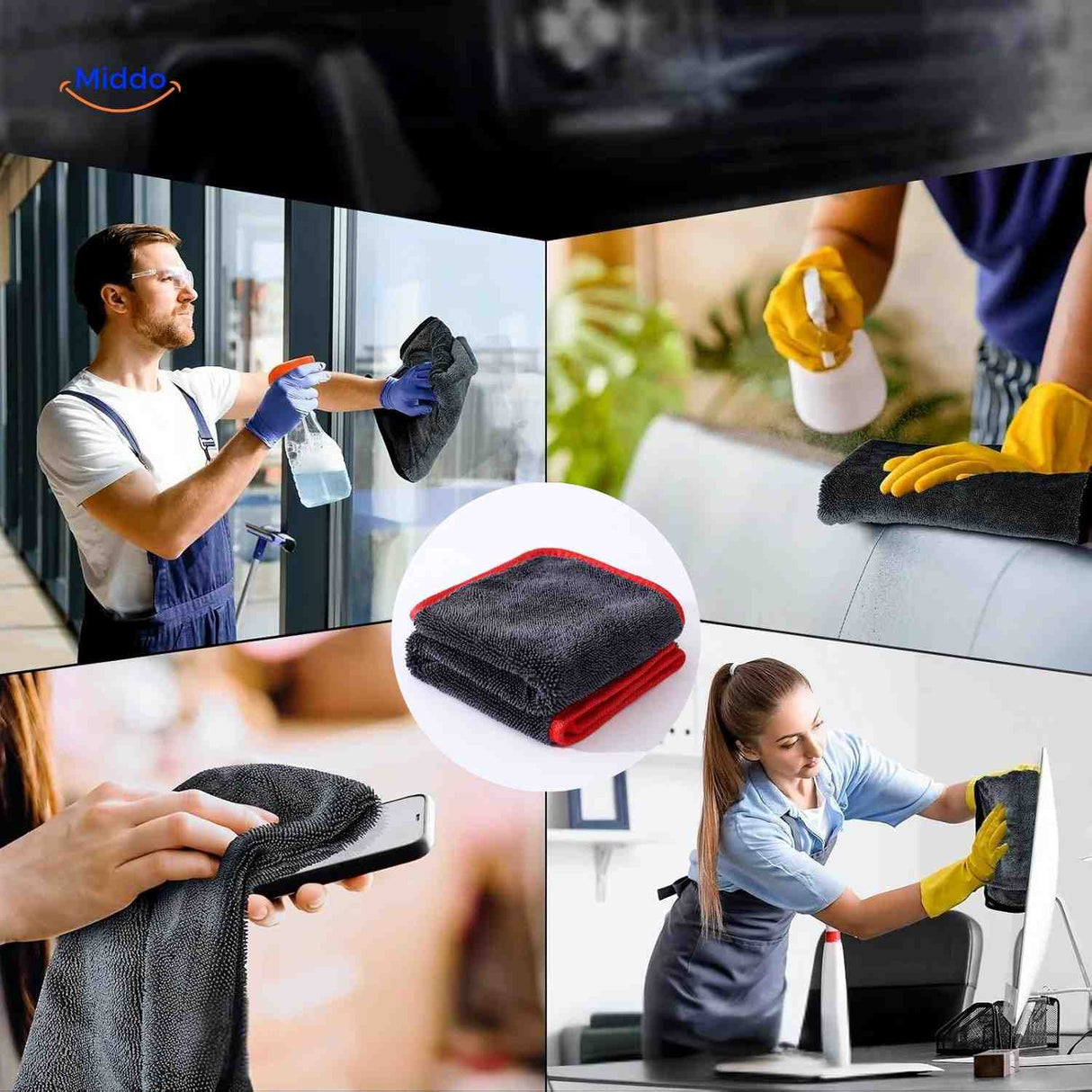 BraidDry microfiber towel ideal for car interior and exterior water removal.