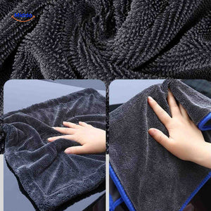 Soft BraidDry microfiber towel gently cleans car surfaces without scratching.