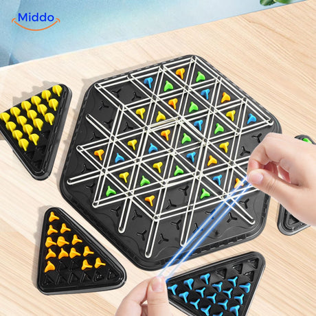 BrainFlex chess complete package with board, game pieces, and elastic accessories.