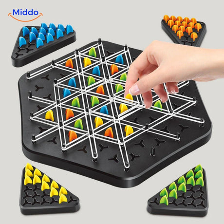 BrainFlex chess hexagonal board with precision game pins and strategic layout.