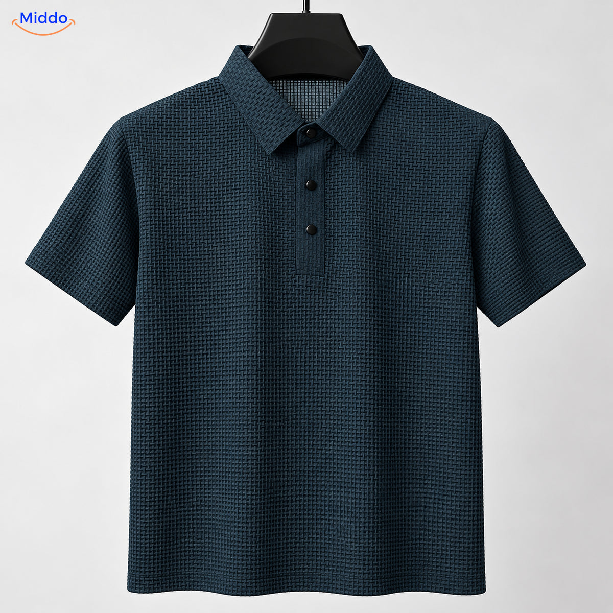 BreezeWear textured polo shirt - Deep Blue