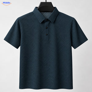 BreezeWear textured polo shirt - Deep Blue