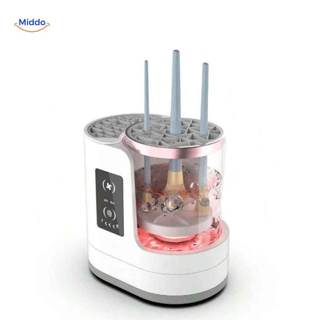 Intensive 360-degree rotating brush cleaner with LED illumination for thorough cleaning.