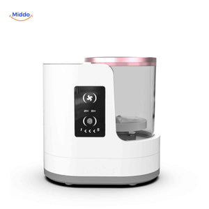 Smart touch display brush cleaner with selectable cleaning modes and LED lighting.