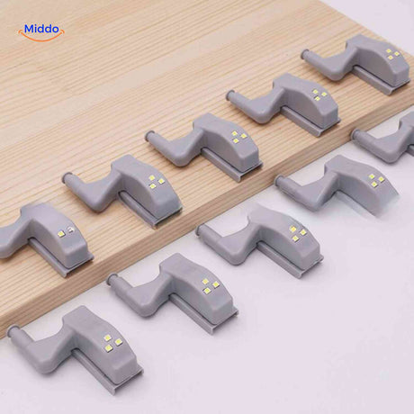10-pack bulk packaging shows complete Cabintra LED cabinet light set contents.