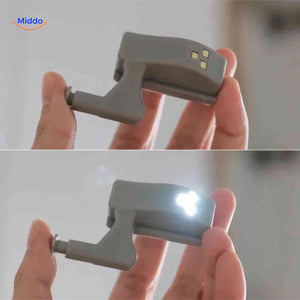 Cabintra hinge-mounted lights with warm yellow LED option set of three units.