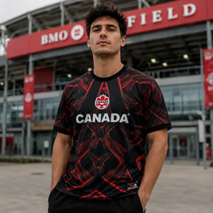 Canada World Cup jersey combining black and red official colors.