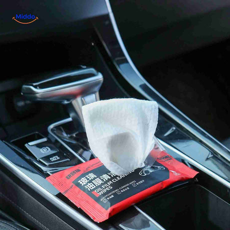 ClearView cleaning wipes used for car dashboard and interior surfaces.