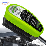 ClearView glass brush removes rain streaks and residue from car windshields.