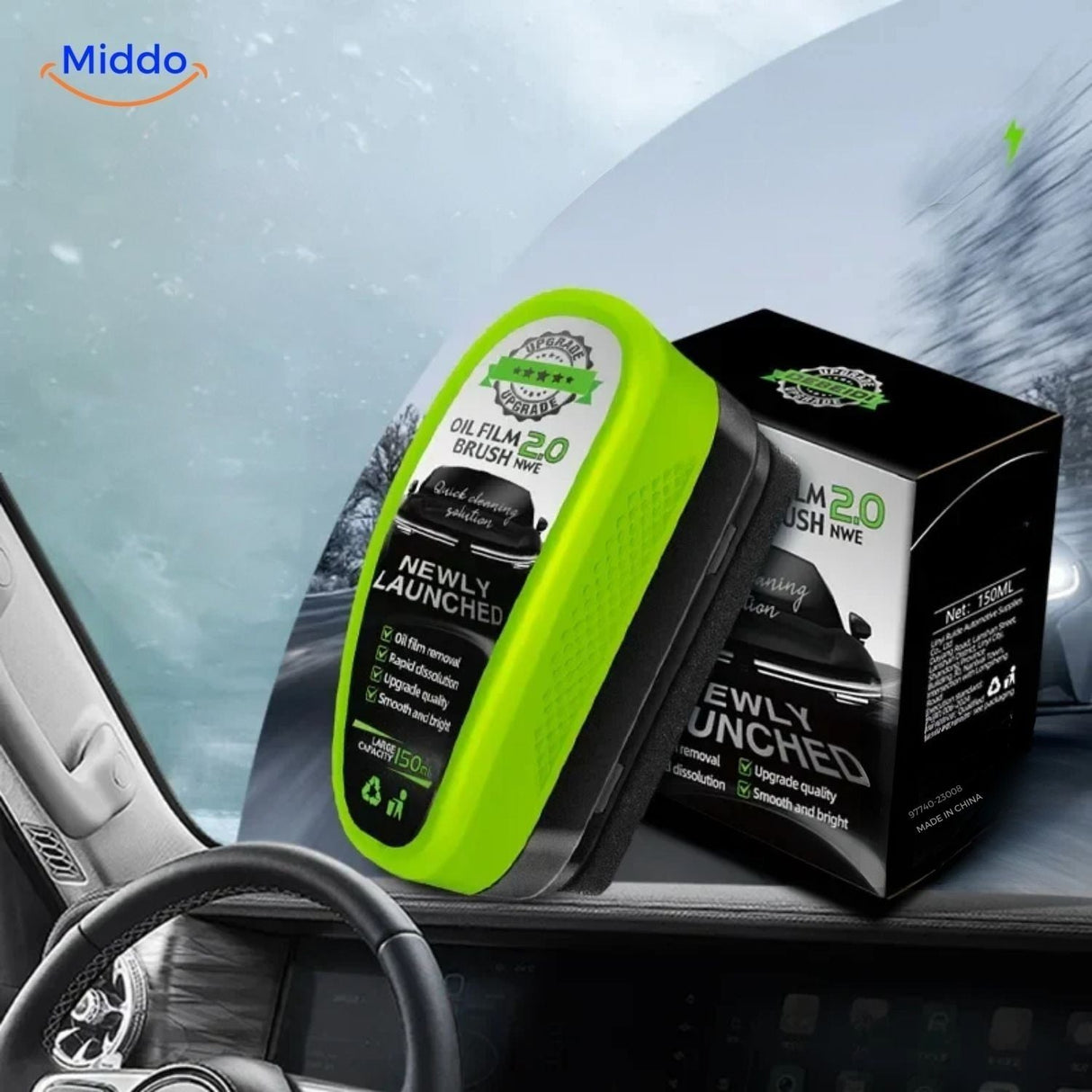 Front view of ClearView car glass cleaning sponge brush for oil and grime removal.