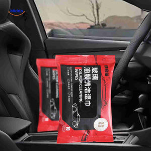 Hands using ClearView wipes to clean car interior and dashboard surfaces.
