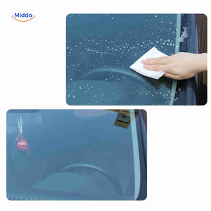 ClearView interior cleaning wipes providing clear windshield visibility from inside car.