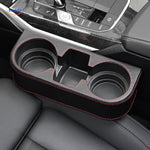 SpaceMate car seat organizer with carbon fiber leather storage design.