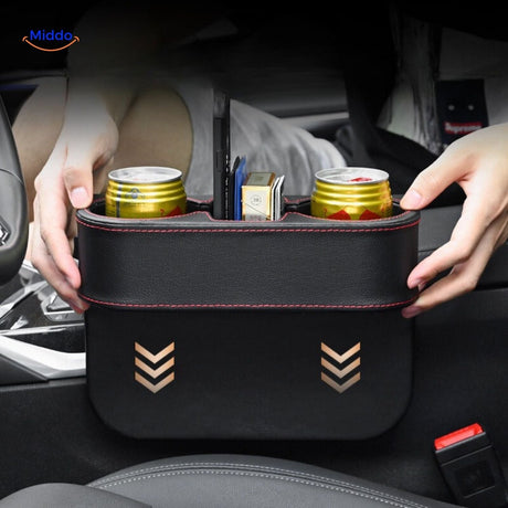 SpaceMate with dual cup holders and interior storage compartments.