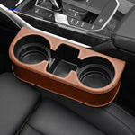 SpaceMate car seat organizer showing simple installation with cup holder.