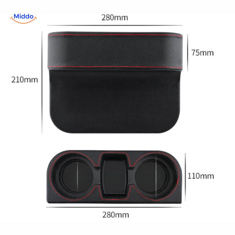 SpaceMate dimensions and measurements for car seat organizer sizing.