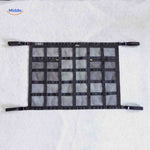 Car storage bag with multiple pockets and universal buckle attachment system.