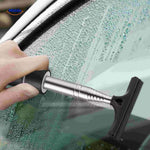 Window cleaner tool effectively removing interior condensation from car glass.