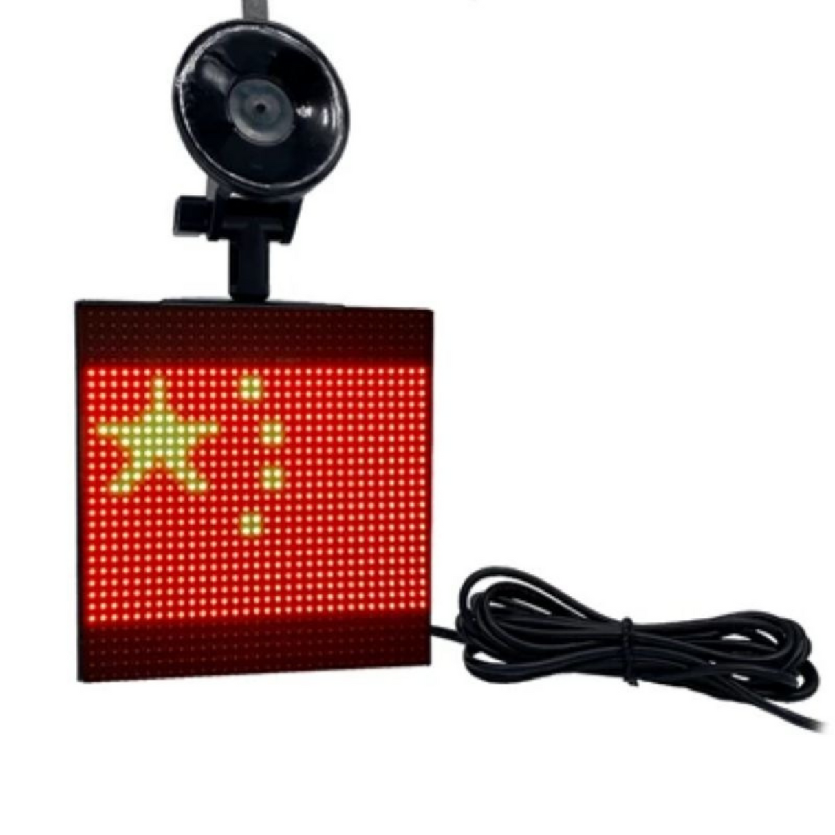 Car window LED display featuring emoji and GIF messaging