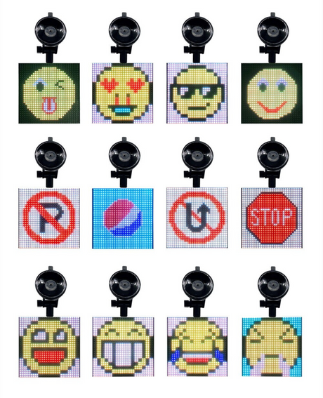 Multiple emoji variations for car window LED display