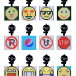 Multiple emoji variations for car window LED display