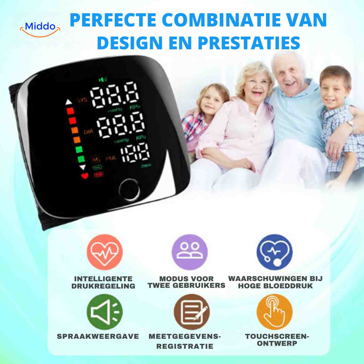 Cardiowrist blood pressure monitor with dual-user storage for households