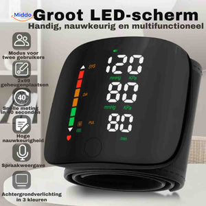 Cardiowrist monitor with extra large LED display for clear visibility