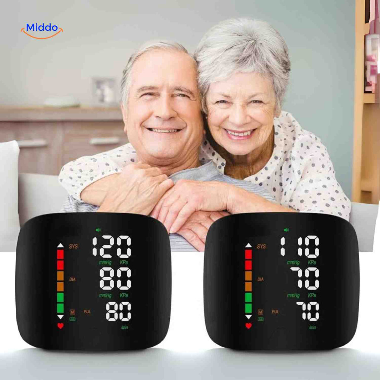 Senior-friendly Cardiowrist heart rate monitor with voice-guided features