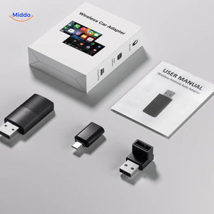 CarLink Pro packaging and included accessories: power cable, mount, and installation hardware.