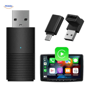 CarLink Pro complete set includes wireless adapter, display unit, cables and mounting accessories.
