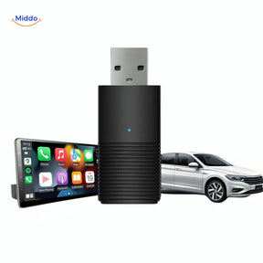 CarLink Pro wireless Apple CarPlay adapter, sleek compact device with white finish.