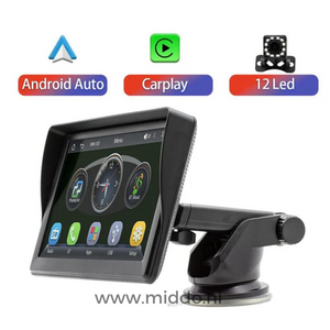 CarPlay with rear-view backup camera for enhanced parking and reversing.