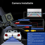 CarPlay with rear camera and backup reverse monitor for parking assistance.