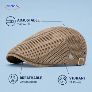 Casual Flat Cap with feature callouts
