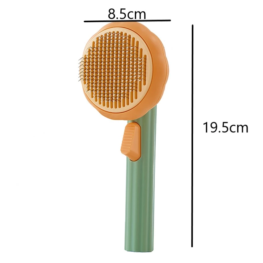 KatKam pet grooming comb with dimensions showing compact size for cats.