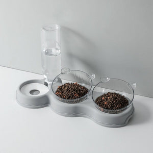 TripleFeeder cat feeding tray in gray color option.