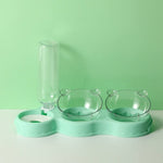 TripleFeeder cat feeding tray in green color option.