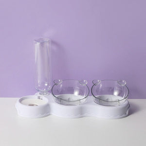 TripleFeeder cat feeding tray in white color option.